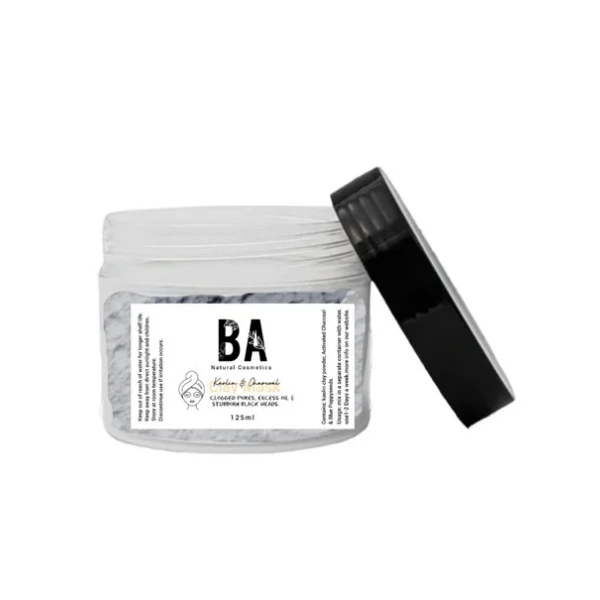 Kaolin & Charcoal Face Clay Mask 125g | Detox + Smoothes